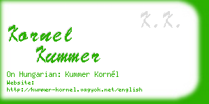 kornel kummer business card