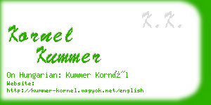 kornel kummer business card